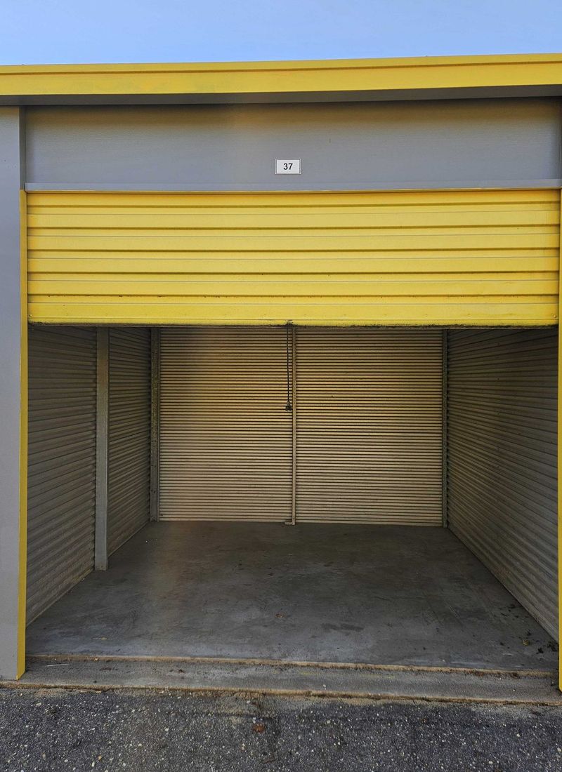 Inside a drive-up storage unit at Self Storage Goldsboro US-117